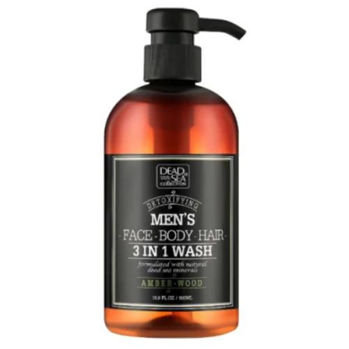 Dead Sea Collection Men’s гель для душу, волосся та обличчя для чоловіків 3в1 Amber wood, 500 мл